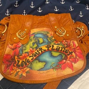 Collectible retired designer Coachella cool  - Handpainted leather Crossbody